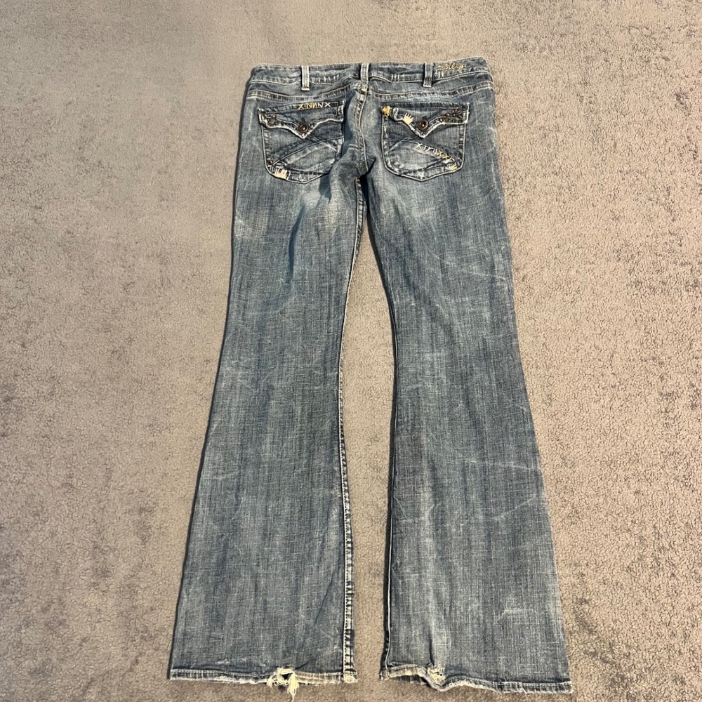 Vintage Y2K Silver Jeans Tuesday Flap Flare Bootcut Denim Jeans Size 31x33